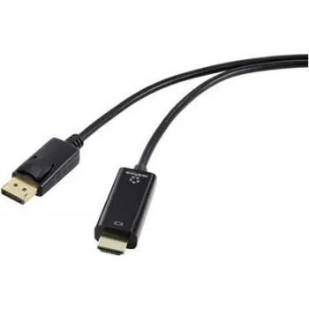 HDMI jungiamasis laidas DisplayPort kištukas 2,00 m juodas RF-5179188 PVC apvalkalas