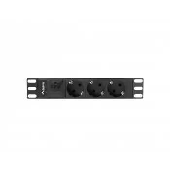 Lanberg PDU-03E-0200-BK maitinimo paskirstymo įrenginys (PDU) 3 AC lizdai 1U Juoda