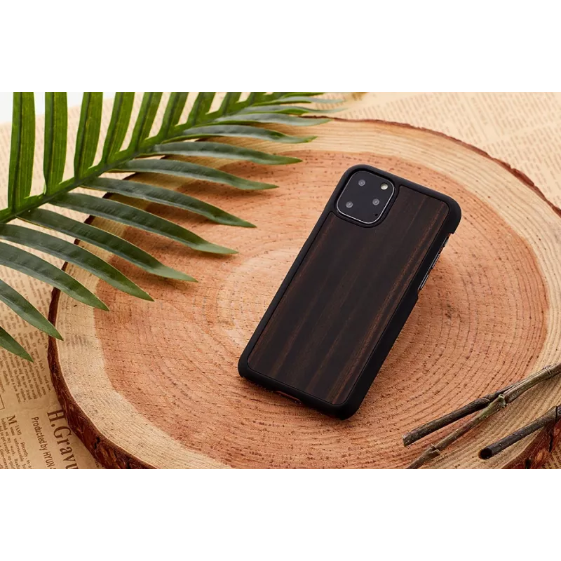 Dėklas iPhone 11 Pro Max, man and wood, juodas ebonitas
