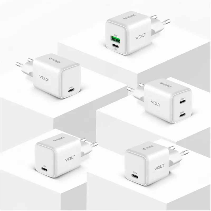 Sieninis USB-C / USB-A įkroviklis YENKEE YAC G38 20W 3A Power Delivery