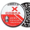 Šratas UMAREX Pointed Ribbed Shot Cobra 6,35 mm, 1,56 g, sidabrinis, 200 vnt.