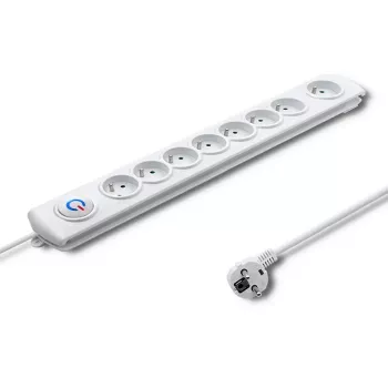 Apsauginis įtampos filtras Qoltec 50293 Baltas 8 AC lizdai 230 V