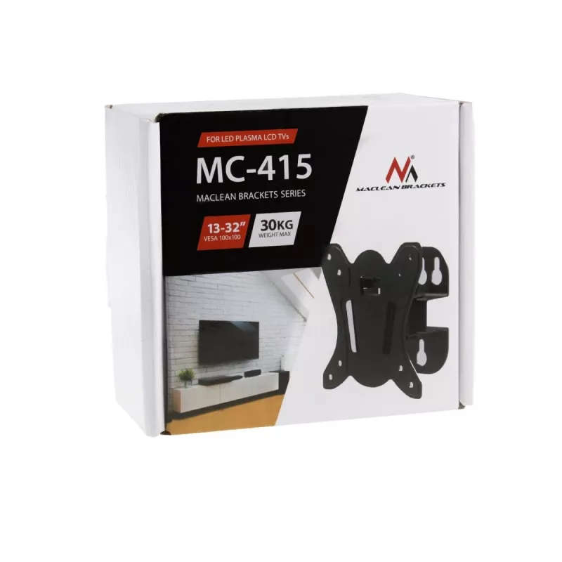 TV sieninis laikiklis MACLEAN MC-415 13–32 colių, VESA 100×100, 30 kg