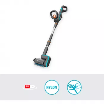 Akumuliatorinis kietų grindų valiklis AquaBrush Patio 18V P4A solo, pilkai/turquoise, be akumuliatoriaus ir įkroviklio, POWER FOR ALL ALLIANCE