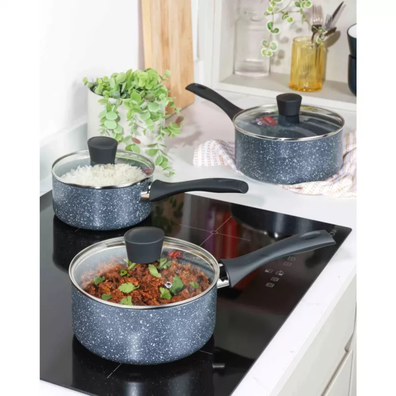 Puodų rinkinys Russell Hobbs Nightfall Stone 3 vnt. 16/18/20 cm nelipni danga