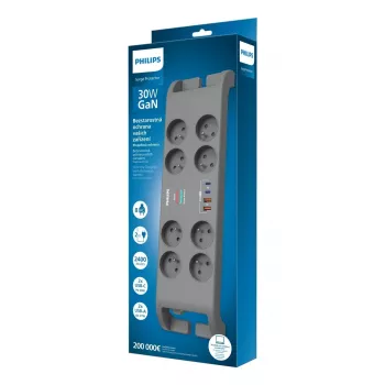 Philips apsauginis filtras su 8 kištukiniais lizdais ir 4×USB