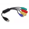 DeLock USB2.0 išorinis 4 prievadų kabelinis USB šakotuvas - Hub - 4 x USB2.0 - stalinis (61724)