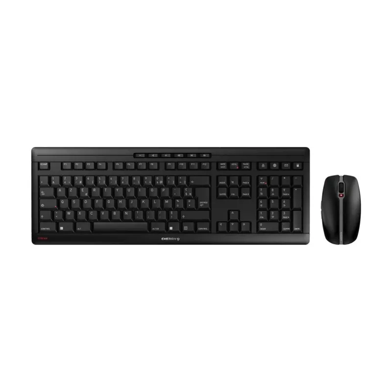 CHERRY Stream Desktop belaidis klaviatūros ir pelės rinkinys, RF Wireless, AZERTY prancūziškas, juodas