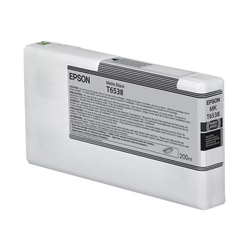 Kasetė rašalinė Epson C13T65380N matinė juoda 200 ml originali vienkartinė pakuotė