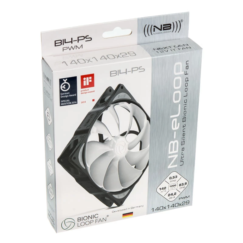 Korpuso ventiliatorius NoiseBlocker NB-eLoop B14-PS 140mm PWM, model ITR-B14-PS