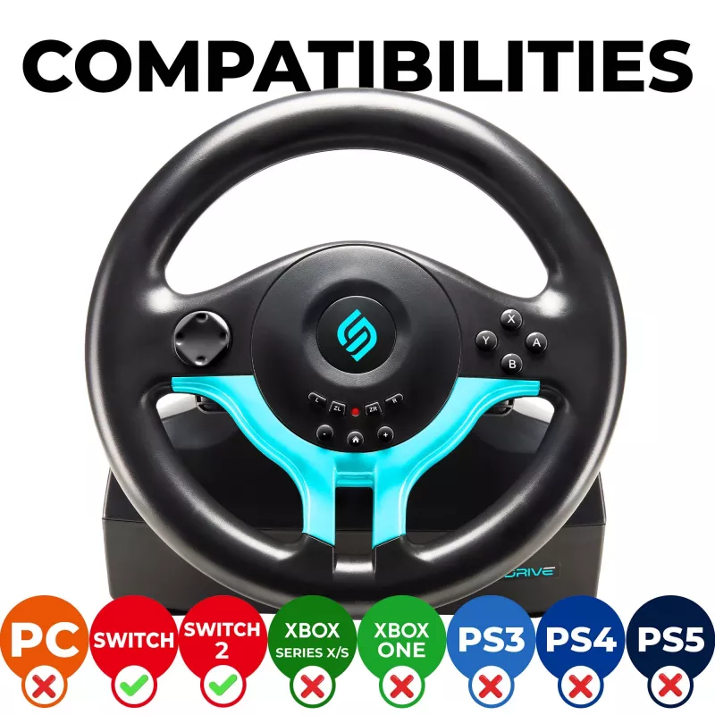 Subsonic Superdrive SV 250-S Driving Wheel Blue Edition vairas su pedalais