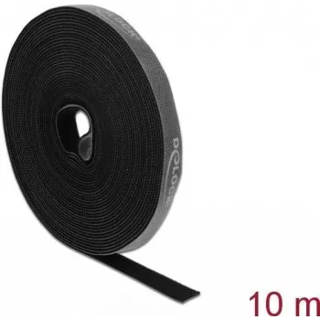Montavimo juosta DelOCK Velcro juosta ant ritinio L 10 m x W 15 mm pilka