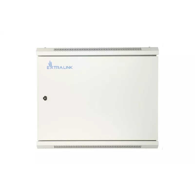 Extralink sieninis spintos stovas 9U 600x600 ASP pilkas, metalinės durys
