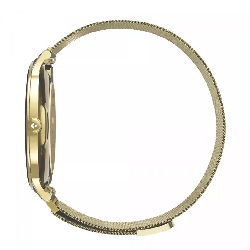 Išmanusis laikrodis Garett Verona 2 Gold Mesh su Bluetooth ir širdies ritmo matuokliu