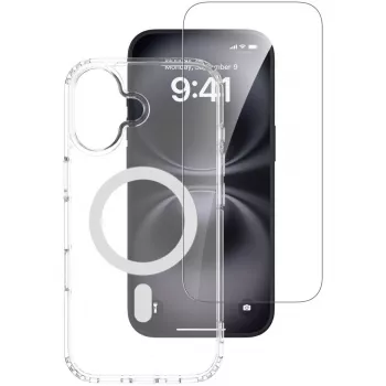 4smarts 360° Premium Protection apsauginis rinkinys, skirtas Apple iPhone 17, suderinamas su MagSafe, permatomas