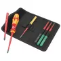 Wera 05006603001 Kraftform Kompakt VDE 7 extra slim 1 Tool Finder atsuktuvų rinkinys, 7 dalys, 817 VDE rankena antgaliams + 6 ypač plonos VDE mentelės, IEC 60900, su diržo dėklu