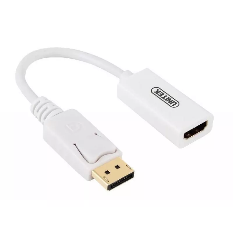 UNITEK Y-6332 DisplayPort į HDMI 4K adapteris, M/F, 0,2 m, baltas