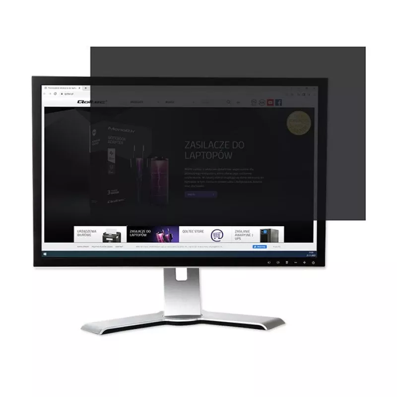 Qoltec GDPR privatumo filtras 23 col. | 16:9 | Akių apsauga | Panoraminis