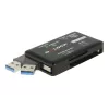 DeLOCK SuperSpeed USB kortelių skaitytuvas CF SD Micro SD MS M2 xD 5 Gbps