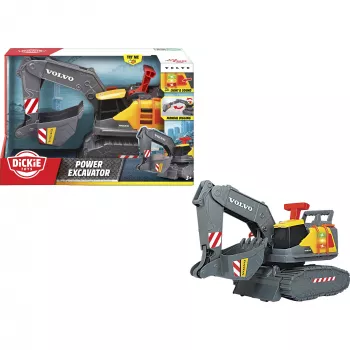 Žaislinis ekskavatorius Simba-Dickie Volvo Power Excavator 203725012 – liejinis statybinis automobilis