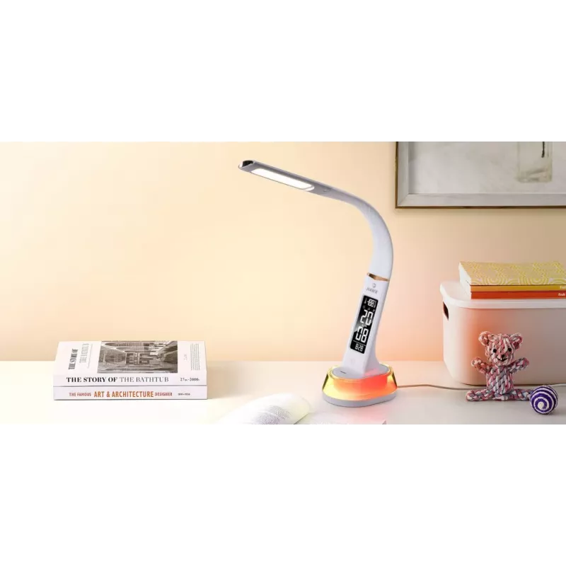 Stalinė lempa Hawk HW-LAMP05 balta LED reguliuojama – kompaktiška LED darbo lempa su reguliuojama rankena