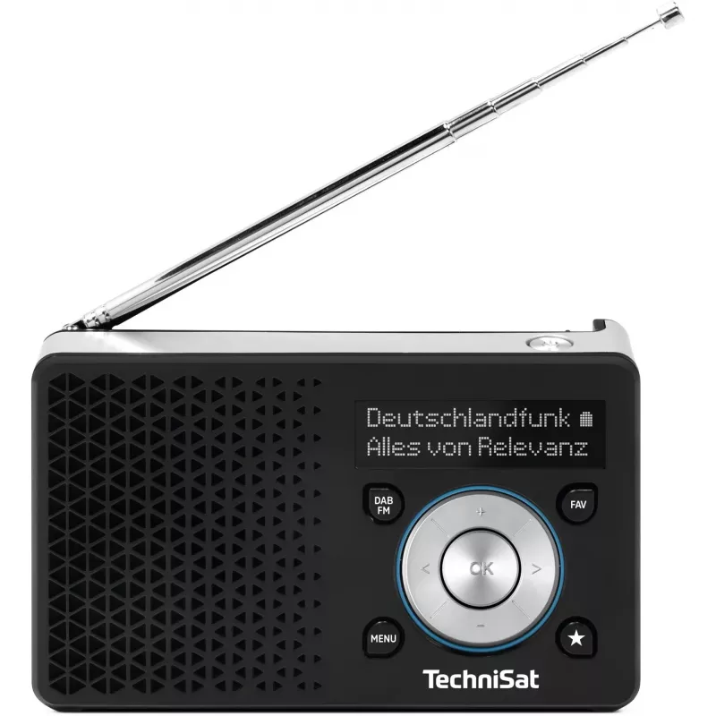 Nešiojamas radijo imtuvas TECHNISAT DIGITRADIO 1 A – DAB+/FM, OLED ekranas, USB-C, 3,5 mm ausinės, 1 W, juodas/sidabrinis