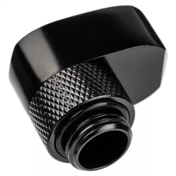 Alphacool 17601 — Žalvarinė kompiuterio aušinimo sistemos jungtis, pasukama, 16 mm poslinkis, juoda, 1 vnt.