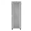 Stovimas serverinis spintos korpusas LANBERG FF01-8047-12SL 47U 800x1000 mm pilkas su priekinėmis ir galinėmis stiklinėmis durimis bei LCD skydelio vieta