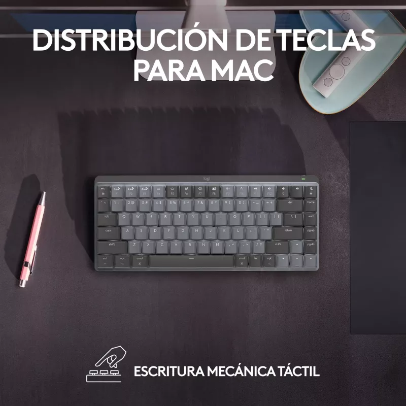 Logitech MX Mechanical Mini for Mac belaidė klaviatūra su Bluetooth, kosminė pilka (920-010837)