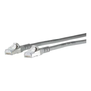 METZ CONNECT - Jungiamasis kabelis - RJ-45 (M) į RJ-45 (M) - 30 cm - 6,3 mm - S/FTP - CAT 6a - IEEE 802.3an - Ekranuotas, be halogenų, su apsauga nuo užkabinimo, vytas - Pilka