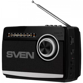 Garsiakalbis SVEN SRP-535, juodas (3W, FM/AM/SW, USB, microSD, žibintuvėlis, baterija)