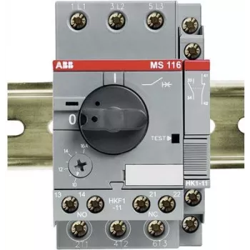 ABB MS 116-0,63 apsauginis variklio jungiklis, reguliuojamas, 690 V/AC, 0,63 A (1SAM 250 000 R1004)