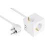 Kabelmeister SW01-W030 lizdų blokas kubo formos, 3x Schuko, USB-C (20 W, PD 3.0) + USB-A (18 W), 3 m kabelis, baltas