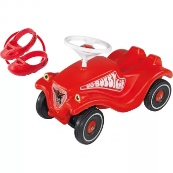 Vaikiškas automobilis Simba-Dickie BIG Bobby Car Classic raudonas su Whisper Wheels ir batų priežiūros rinkiniu