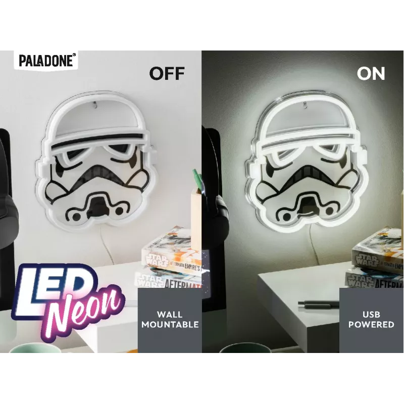 LED neoninė sieninė šviesa Paladone Stormtrooper PP14595SWVN, dekoratyvinis „Žvaigždžių karų“ apšvietimas