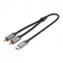 Vention USB-C į 2RCA kištukinį garso kabelį, 2 m