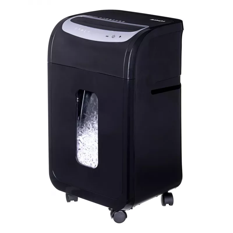 Dokumentų smulkintuvas ActiveJet ASH-2502C — kryžminis pjovimas P-4, 25 lapų, 4x40 mm, 28 L krepšelis, 22,8 cm padavimas, 30 min darbo ciklas