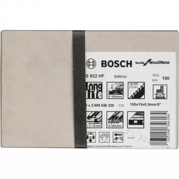 Pjūklo geležtė Bosch S 922 HF Bimetal 15 cm medienai ir metalui