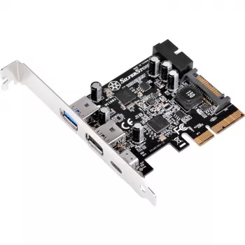 SilverStone ECU05 USB adapter PCIe 2.0 x2 Low Profile USB 3.1 Type C x1 + USB 3.0 x2 + USB 3.0 (vidinis) x2 (SST-ECU05)