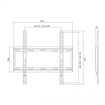 LOGILINK fiksuotas TV sieninis laikiklis, 32-55 inch, maks. 40 kg