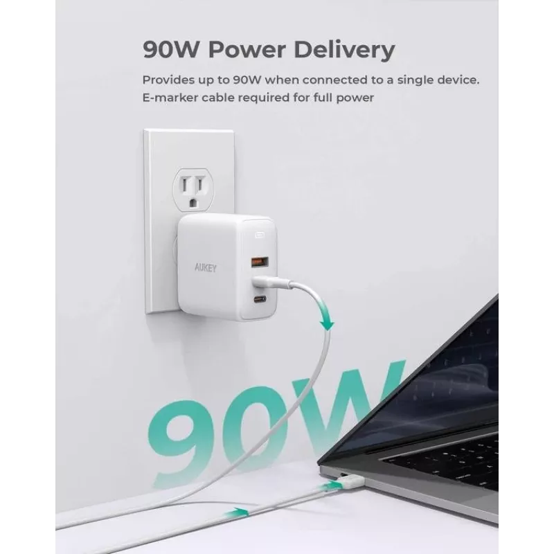 AUKEY PA-B6S Baltas Omnia Mix GaN itin greitas sieninis įkroviklis