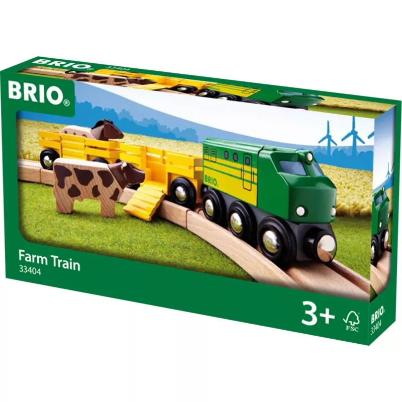 Traukinukas Ravensburger BRIO Farm Train 33404 – kaimo tema, įvairiaspalvis, nuo 0,3 iki 99 metų