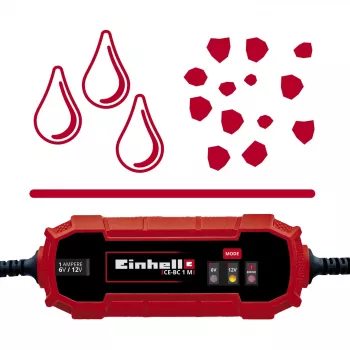 Įkroviklis Einhell CE-BC 1 M 6/12 V raudonas