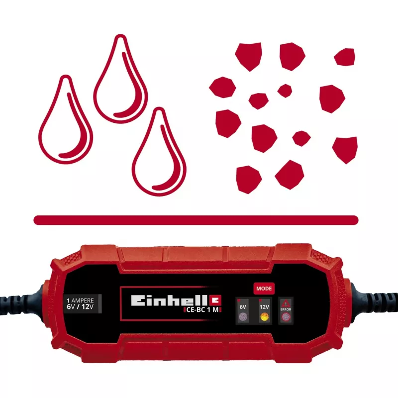 Įkroviklis Einhell CE-BC 1 M 6/12 V raudonas
