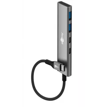 Goobay Slim 4-Port USB-Hub USB-C / USB-A 5 Gbit/s USB 3.2 (76563)