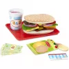 Melissa & Doug Wooden Slice & Stack Sandwich Counter with Deli Slicer – 56 dalių medinė sumuštinių prekystalio žaidimo rinkinys su pjaustykle – FSC sertifikuota