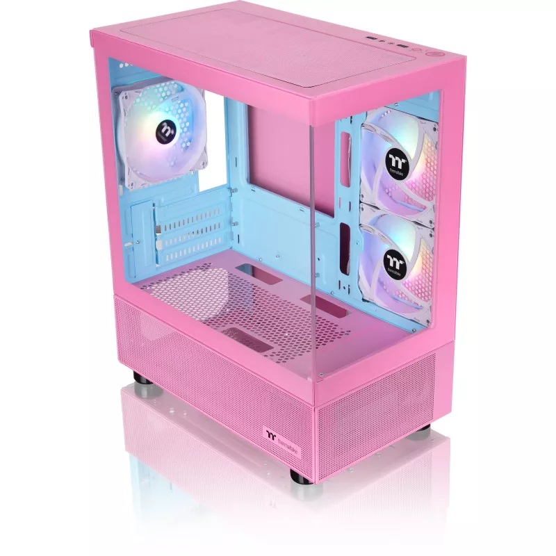 Thermaltake View 170 TG ARGB rožinis Micro Tower korpusas su dviem grūdinto stiklo plokštėmis