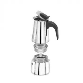Moka puodas Maestro MR-1660-9, viryklinis kavos virimo aparatas 6 puodeliams, juodas