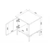 Naktinis staliukas Cama Meble MERCI 44x40x52,5 cm, juodas ir ąžuolo, MDF/medžio drožlių plokštė, 2 vnt.