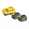 DeWalt DCB118T2-QW XR FLEXVOLT starto rinkinys su 2 akumuliatoriais 54 V 2 Ah ir įkrovikliu